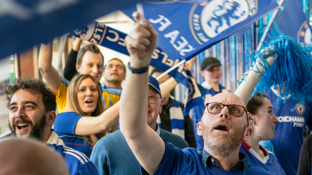 Group of Chelsea fans